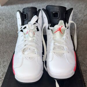 Jordan Kids White and Red Sneakers